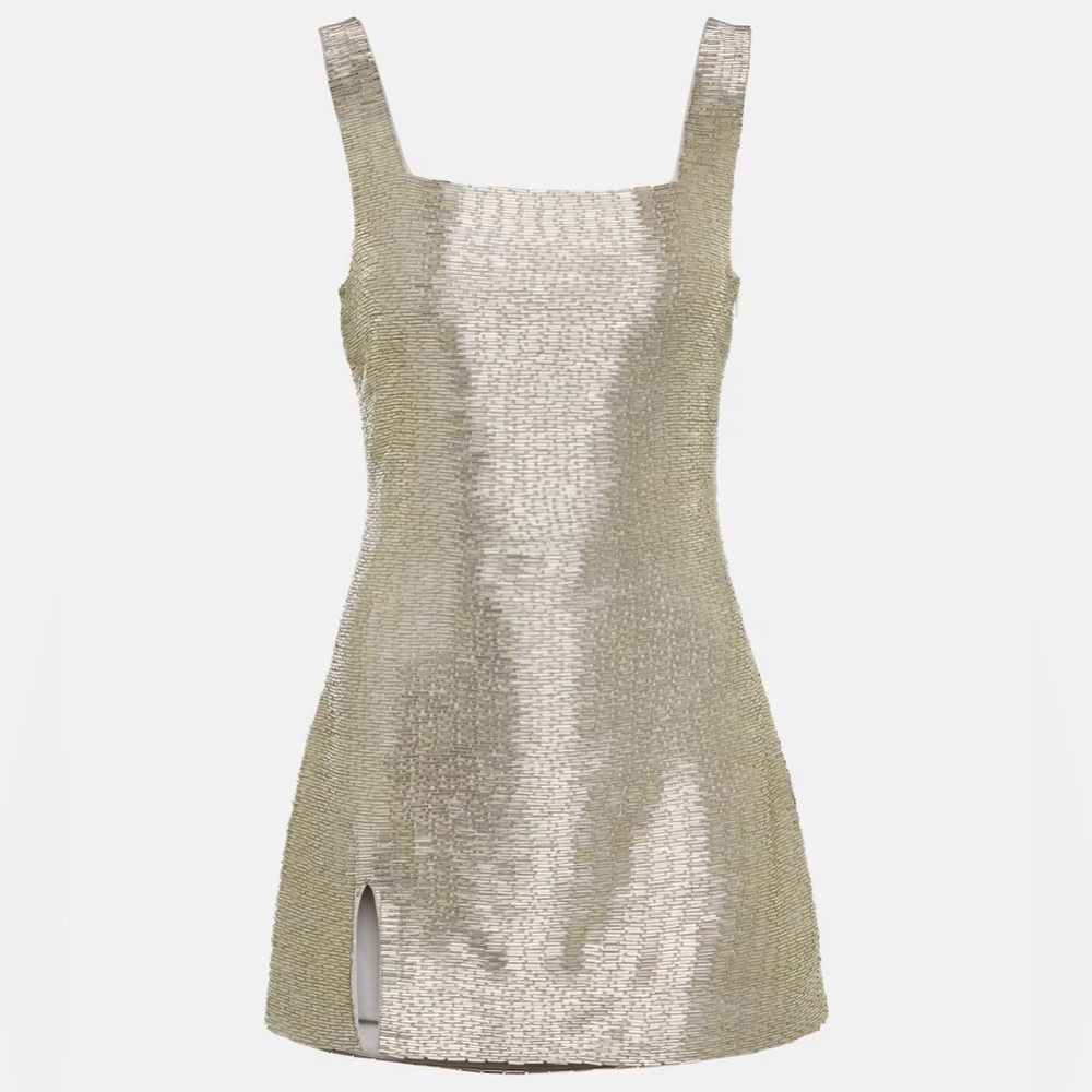 Silver Staud Beaded Le Sable Dress